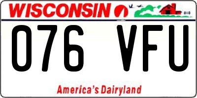 WI license plate 076VFU