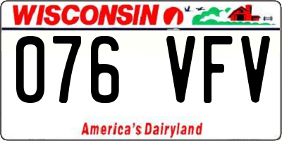 WI license plate 076VFV