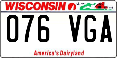 WI license plate 076VGA