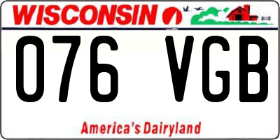 WI license plate 076VGB