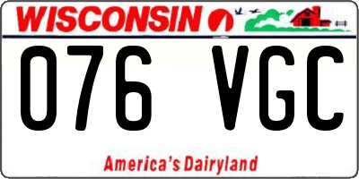 WI license plate 076VGC