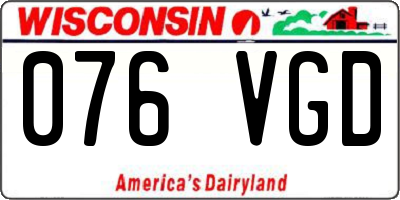 WI license plate 076VGD