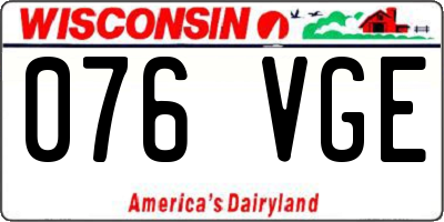 WI license plate 076VGE