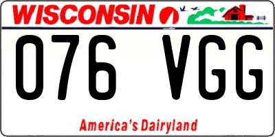 WI license plate 076VGG