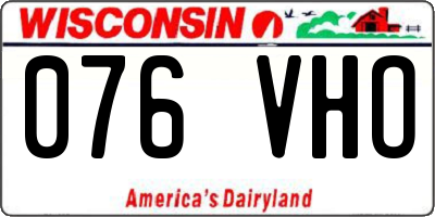 WI license plate 076VHO