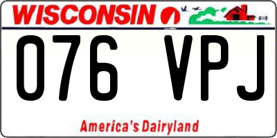 WI license plate 076VPJ