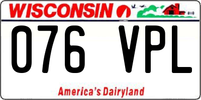 WI license plate 076VPL
