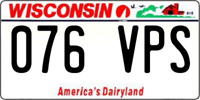 WI license plate 076VPS