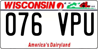 WI license plate 076VPU