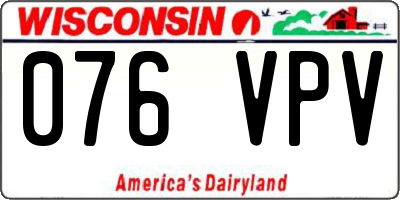 WI license plate 076VPV