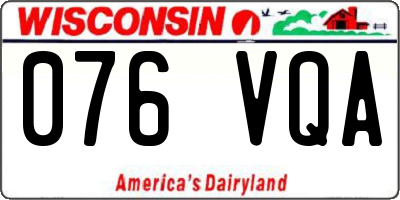 WI license plate 076VQA
