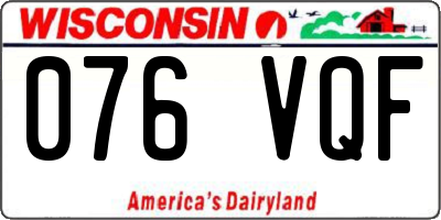 WI license plate 076VQF