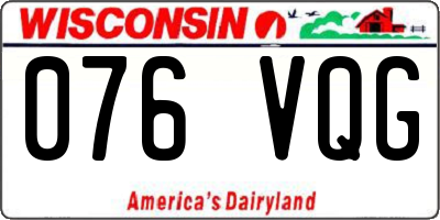 WI license plate 076VQG