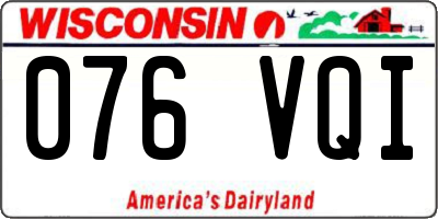 WI license plate 076VQI