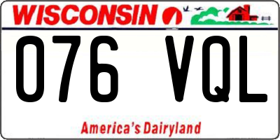 WI license plate 076VQL