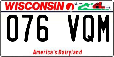 WI license plate 076VQM
