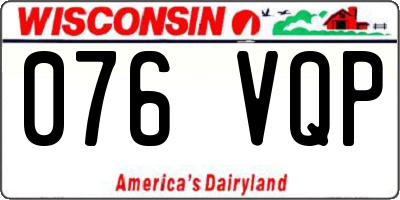 WI license plate 076VQP