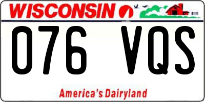 WI license plate 076VQS