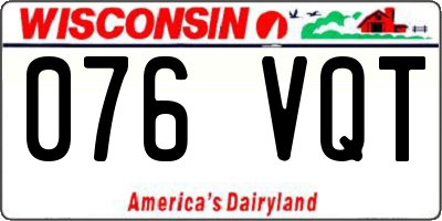 WI license plate 076VQT