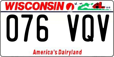 WI license plate 076VQV