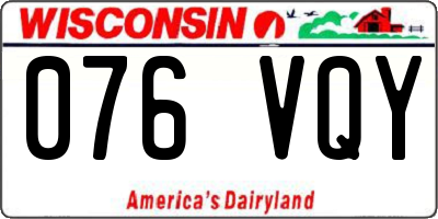 WI license plate 076VQY