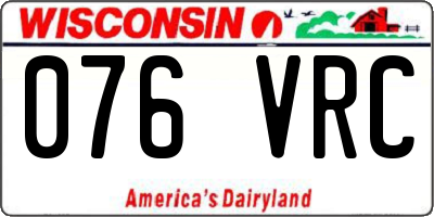 WI license plate 076VRC