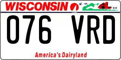 WI license plate 076VRD
