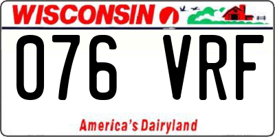 WI license plate 076VRF