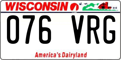 WI license plate 076VRG