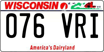WI license plate 076VRI