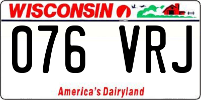 WI license plate 076VRJ