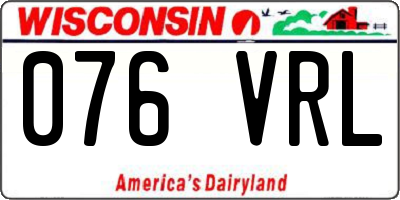 WI license plate 076VRL
