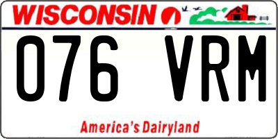 WI license plate 076VRM