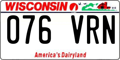 WI license plate 076VRN