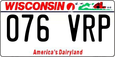 WI license plate 076VRP