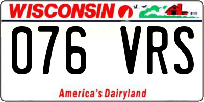 WI license plate 076VRS