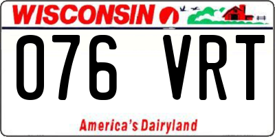 WI license plate 076VRT