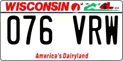 WI license plate 076VRW
