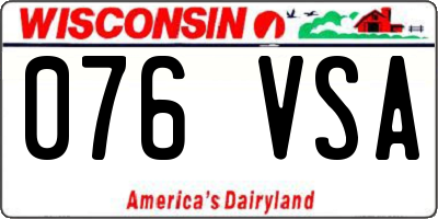 WI license plate 076VSA