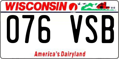 WI license plate 076VSB