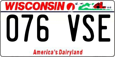 WI license plate 076VSE