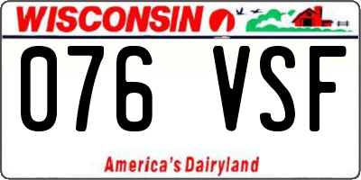 WI license plate 076VSF