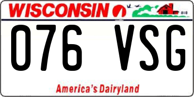 WI license plate 076VSG