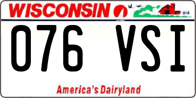 WI license plate 076VSI