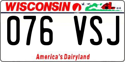 WI license plate 076VSJ