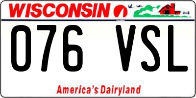 WI license plate 076VSL