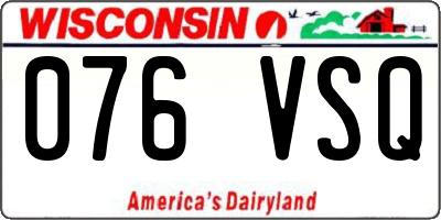 WI license plate 076VSQ
