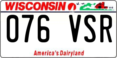 WI license plate 076VSR