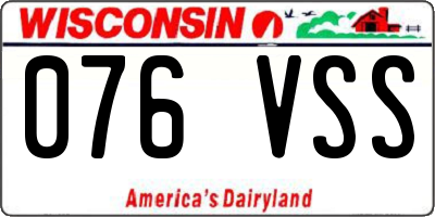 WI license plate 076VSS