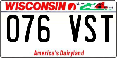 WI license plate 076VST